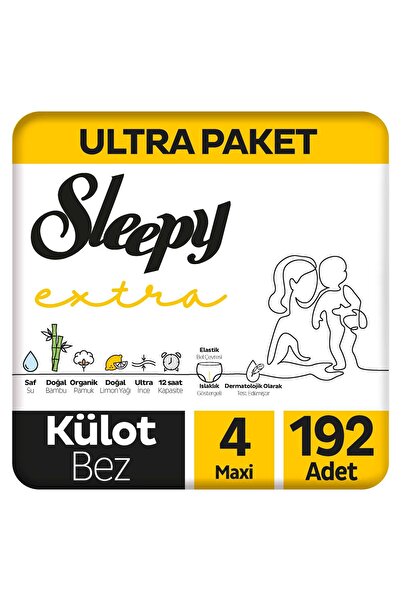 Sleepy Extra Günlük Aktivite Ultra Paket Külot Bez 4 Numara Maxi 192 Adet