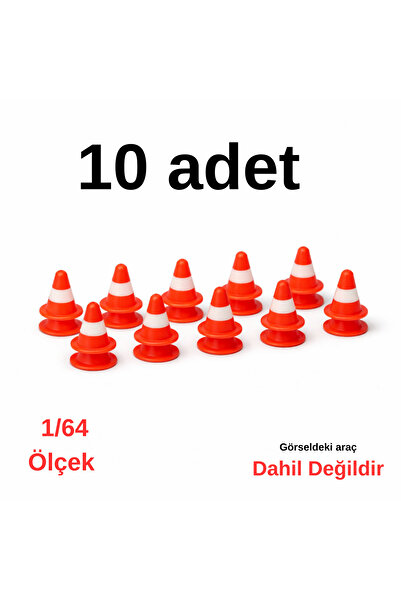 3D 1/64 Ölçek Mini Trafik Dubası Seti – 10 Adet – Diorama & Model Araba Akses...
