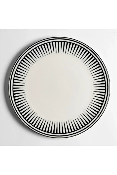 Qua Home Aspen Siyah Çizgili Servis Tabağı 27 cm