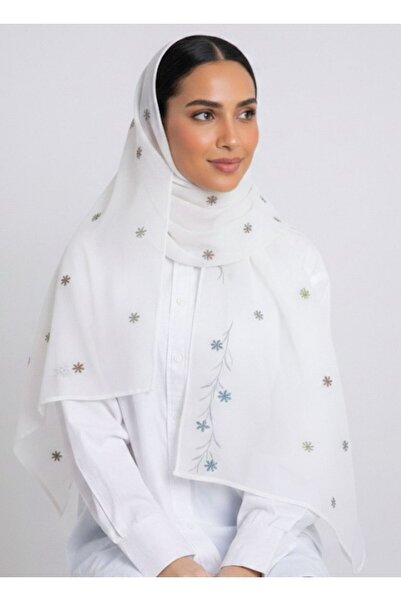 Veil Designer طرحة بوال بقماش ياباني تطريز .زهور ملونه المقاس : 60 * 190
