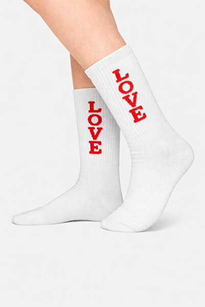CARNAVAL SOCKS Червени тенис чорапи с надпис „Любов“