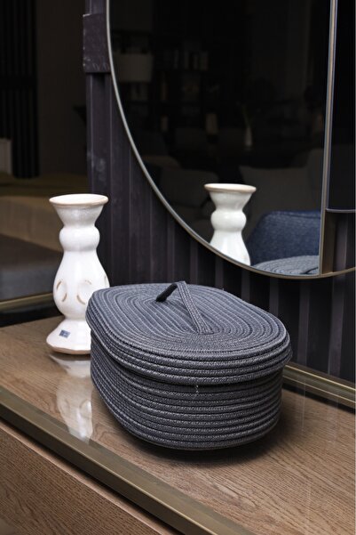 ModaCardin Coș și organizator oval din răchită de iută 30x20