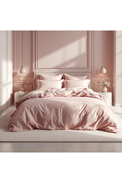 Qua Home Soho 200 TC Pamuk Perkal King Size Nevresim Pembe