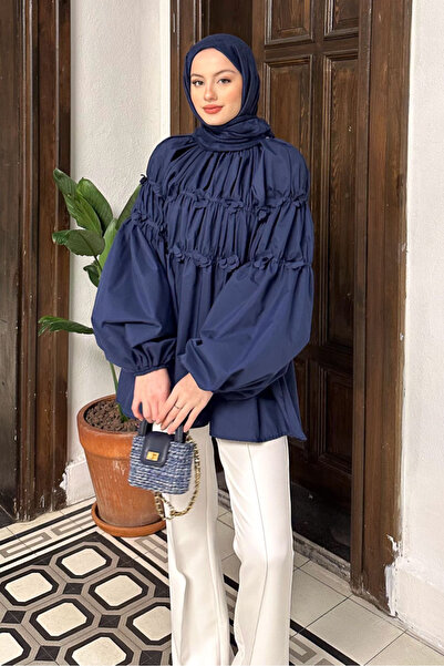 Ovn. Mini Çiçekli Gömlek - Lacivert