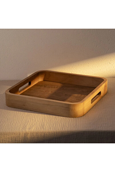 Qua Home Linn Ceviz Ahşap Tepsi 45x36x6 cm