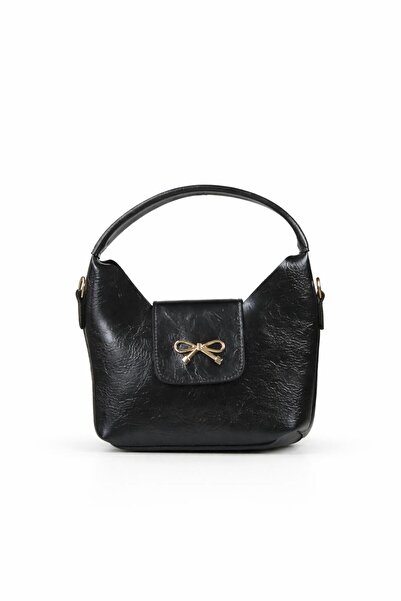 Tandi Bags Fiyoli Siyah Kapaklı El ve Omuz Çapraz Çanta