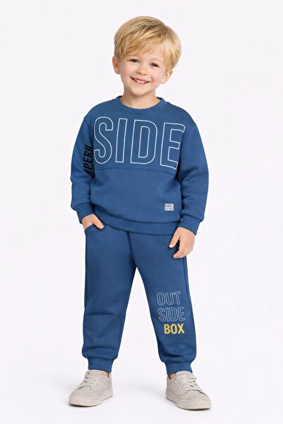 RAPAPA Boy's 3 Thread Ş Fleece-Lined Tracksuit Set – 10727m
