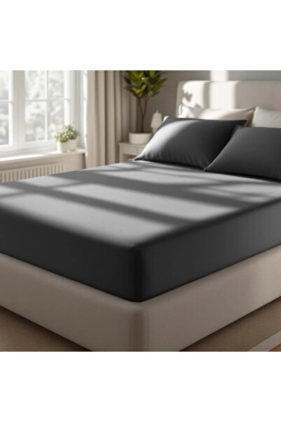 Odin 300 TC Pamuk Saten King Size Çarşaf Antrasit