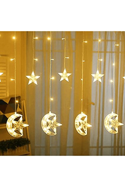 Generic Ramadan Decorations 5m LED Moon and Star with Strings Curtain Lights ...