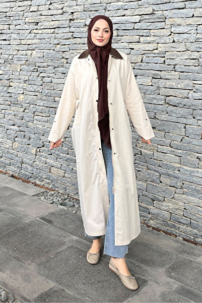 Ovn. Vienna Yakası Kadife Trençkot - Bej