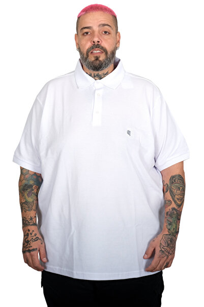 ModeXL Mode Xl Oversize Ανδρικό μπλουζάκι Polo γιακά με κέντημα Classic Pique...