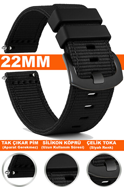 Trendburada سوار ساعة من القماش الناتو مقاس 22 ملم لساعة هواوي واتش جي تي وجي...