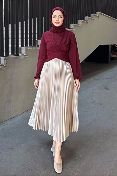 Ovn. Çift Drapeli Bluz - Bordo