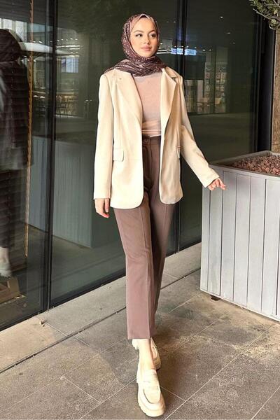 Ovn. Beige Modal Single Button Jacket