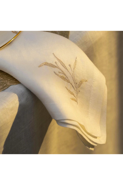 Qua Home Petite 2li %100 Keten Beyaz Peçete