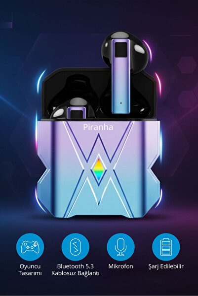Piranha 2065 Kablosuz Bluetooth Gaming Kulak Içi Kulaklık / Bt V5.3 / Mikrofo...