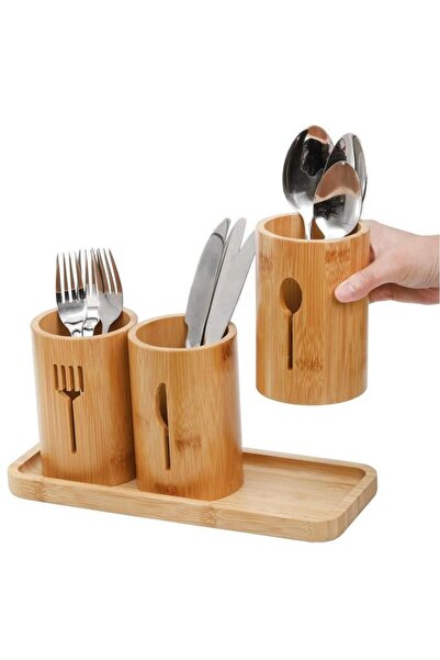 Bambum Miccho  4 Parça Standlı Kaşıklık Yuvarlak