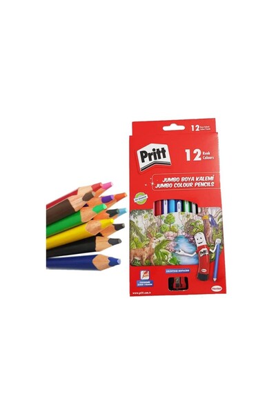 Pritt 12 لون طلاء جاف جامبو بالحجم الكامل1219733