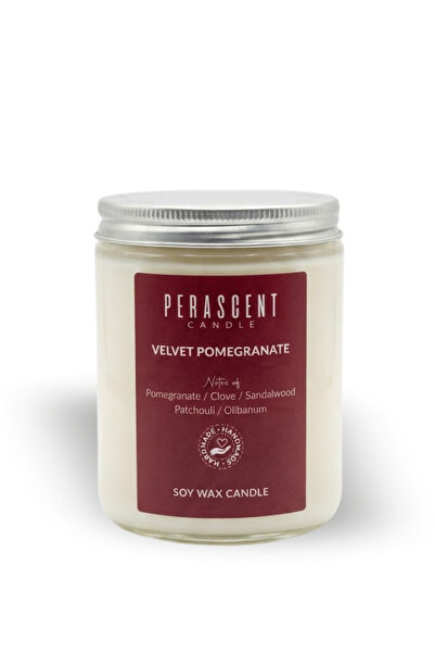 Perascent Velvet Pomegranate / Nar Cam Kavanoz Doğal Soyawax Mum 200gr