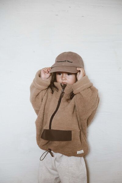 OhlalaKoala Παιδικό παλτό 1-6 ετών - Milk Coffee, Wellsoft, Half Zipper