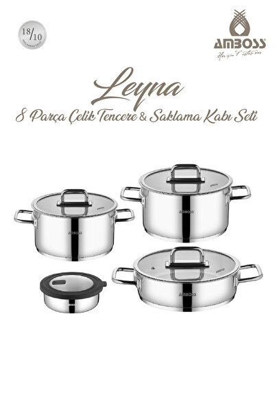 Amboss Leyna 8 Piece Stainless Steel Cookware Storage Container Set