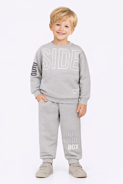 RAPAPA Boy's 3 Thread Ş Fleece-Lined Tracksuit Set – 10727g