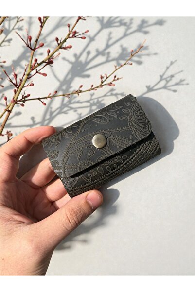 TeriArte Genuine Leather Palm Card Holder, Real Leather Minimal Card Holder, ...