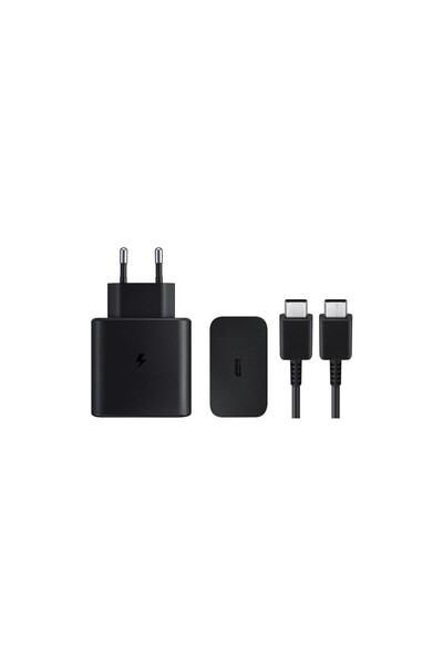 Samsung EP-TA845 Type-C 45W Hızlı Şarj Cihazı Adaptör Kafası+Kablo Takım Beyaz