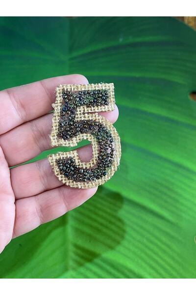 Gönülden Tasarım Naželježna 5-cifrena arma šivaća aplikacija 5x4 cm ZAPRAŠENA