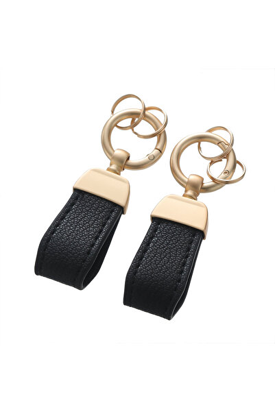 Choice Black French Sheepskin Car Key Chain Women Men Delicate Leather Pendan...