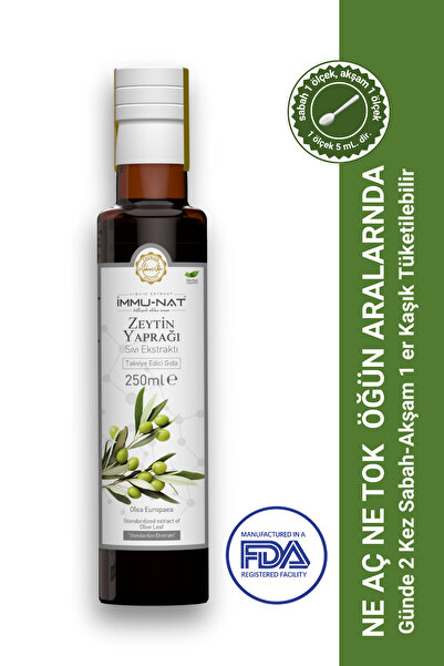 İmmu-Nat Zeytin Yaprağı Bitkisel Sıvı Ekstratı 250ml - Takviye Edici Gıda 2 Adet