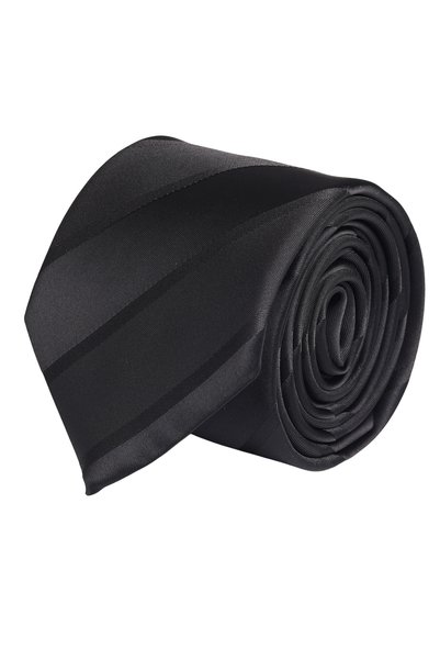 Esgue Hand Made 8 cm Black Striped Pattern Tie Handkerchief