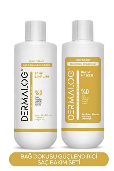 DERMALOG Aşırı Yıpranmış Saçlar Için Bağ Güçlendirici Şampuan & Maske Bakım S...