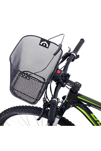 Avex Coș metalic pentru bicicletă cu mâner, detașabil, conceput pentru montar...