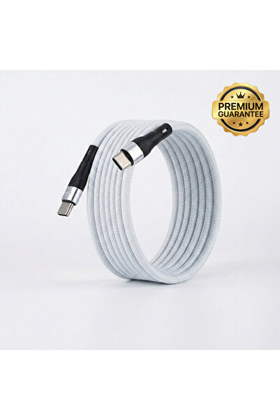 4 Berry Bmlc-02 Beyaz Manyetik 1,5 M Hızlı Şarj Kablosu – Type-c - Lightning,...