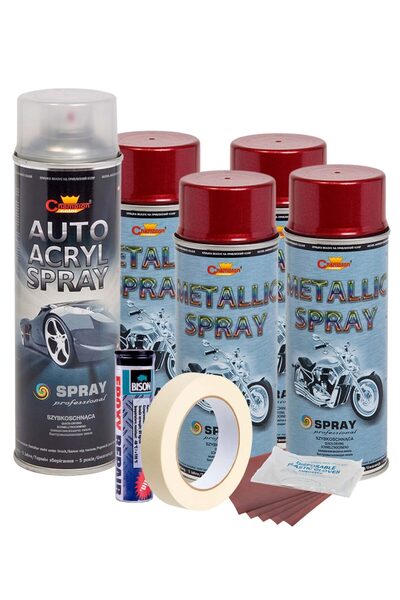 Avex Complete repair and painting kit for rims in Burgundy Metallic Red, V4