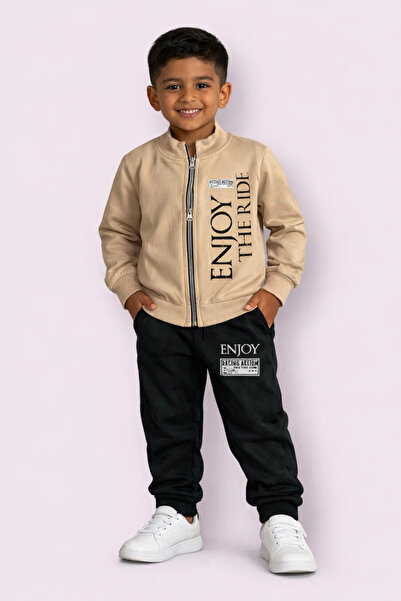 bediş baby clothes enjoy printed unisex baby and children's double track suit...