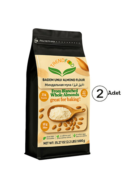 TREND FOOD %100 Doğal Çiğ Badem Unu Kabuksuz 2 Kg | Glutensiz, Katkısız, Yüks...
