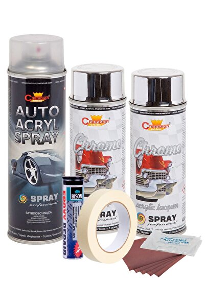 Avex Kit complet reparatie si vopsire jante culoare Crom Metalic, V2