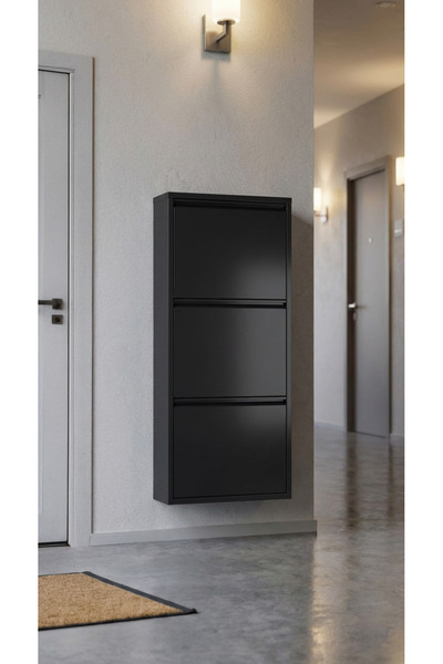 OVROL Üçlü Metal Ayakkabılık Premium Siyah