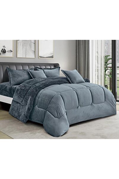 Moon Single winter bedspread set, 4 pieces, medium filling, soft velvet with ...