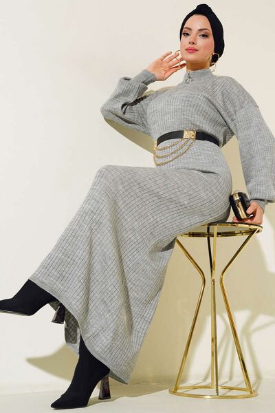 Hiccup Φόρεμα πλεκτό με ραβδώσεις BDART ψηλός λαιμός