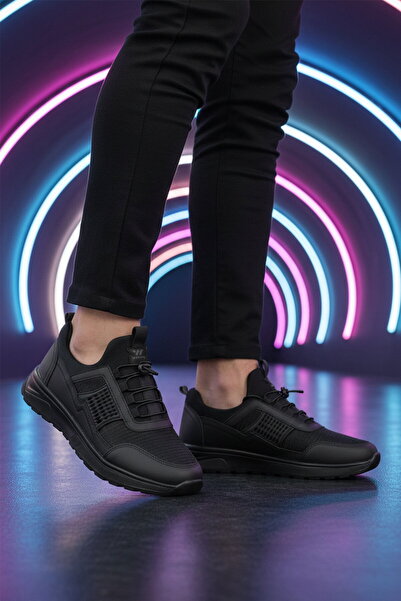 WALKWAY Black Lightweight Flexible Lock Lace Unisex Sports Shoes Nans 6006 g