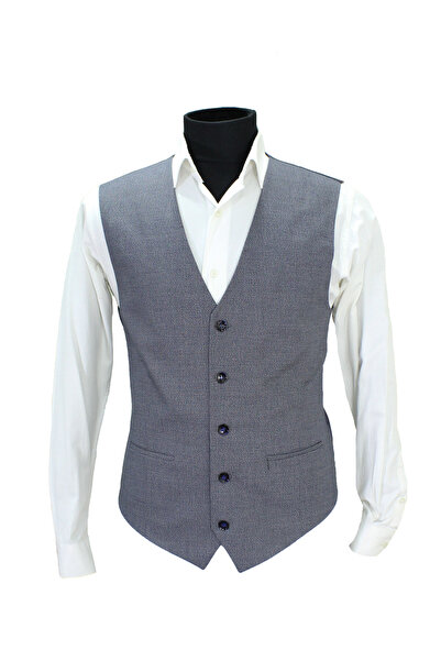 MENTOR REGALO ERKEK YELEK V YAKA LACİVERT KENDİNDEN DESENLİ 50610