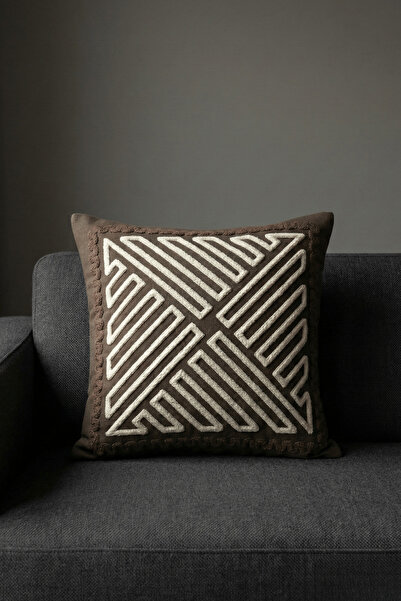 Destiva Home Buldan Işi Spiral Model Punch Embroidery Olefin Fabric Cushion C...