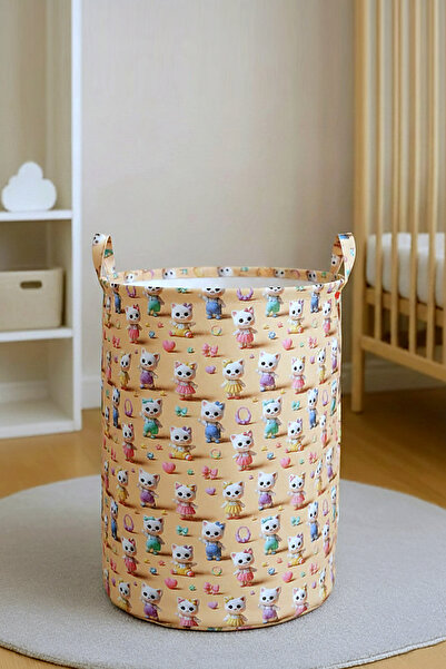 Paris Home Καλάθι παιχνιδιών με σχέδια γάτας – Καλάθι ρούχων, Πτυσσόμενο καλά...