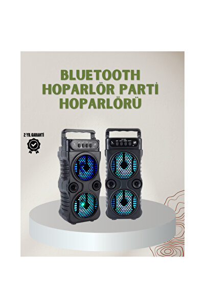 Genel Markalar 1200 mAh Şarjlı LED Işıklı Bluetooth Hoparlör – FM Radyolu, Ha...
