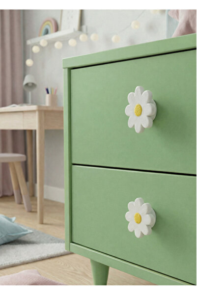 Rekatech Design Papatya Model Çocuk ve Bebek Odası Çekmece Dolap Kulpu