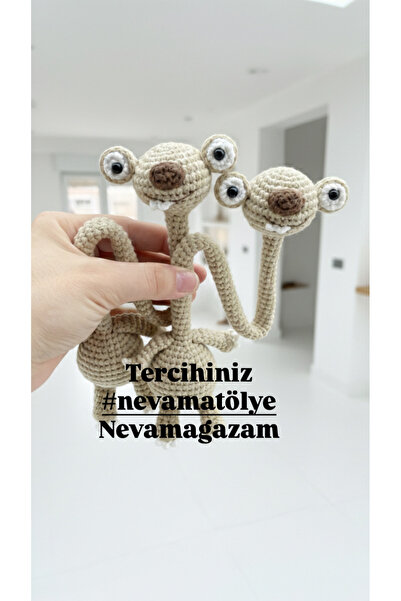 NEVAMATÖLYE Figürlü El Örgüsü Çanta Süsü SID Dekoratif Amigurumi Obje