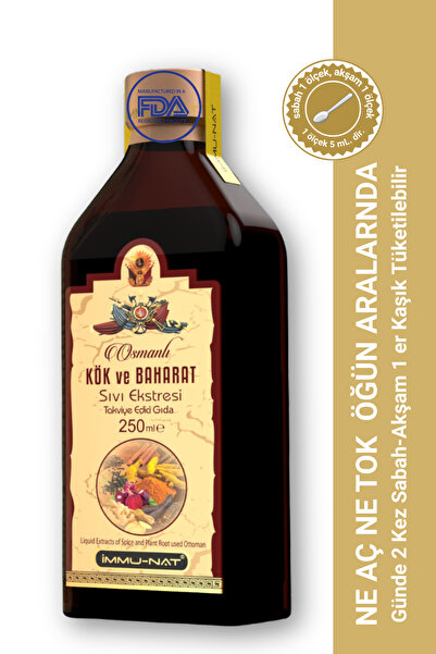 İmmu-Nat Osmanlı Kök ve Baharat Karışımları Şurubu Sıvı Ekstraktı 250 ml - Ta...